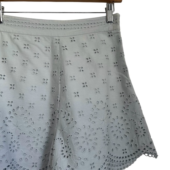 INTERMIX Womens Malia Scalloped Eyelet Shorts Size 2 Blue Lined High Rise - Picture 5 of 12